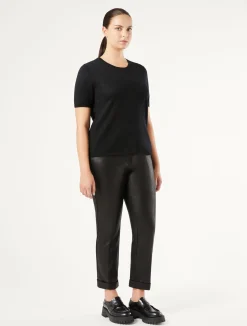Clearance Marina Rinaldi Laminated jersey trousers BLACK