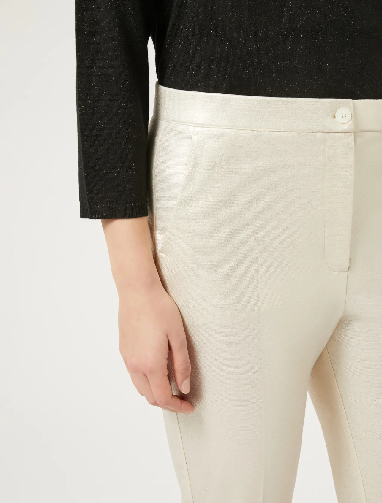 Best Marina Rinaldi Laminated jersey trousers IVORY
