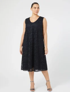 Sale Marina Rinaldi Laminated lace dress MIDNIGHTBLUE