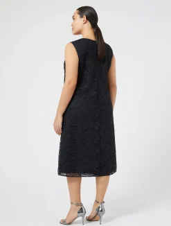 Sale Marina Rinaldi Laminated lace dress MIDNIGHTBLUE
