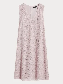 Fashion Marina Rinaldi Laminated lace dress PINK