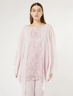 New Marina Rinaldi Laminated macramé tunic PINK