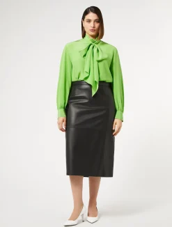 New Marina Rinaldi Leather skirt BLACK