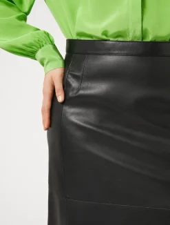 New Marina Rinaldi Leather skirt BLACK