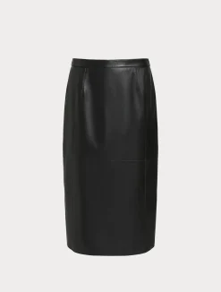 New Marina Rinaldi Leather skirt BLACK