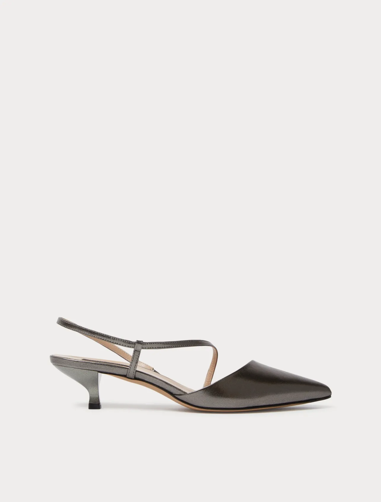 Sale Marina Rinaldi Leather slingback heels DARKGREY