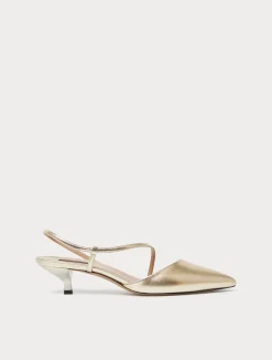 Best Marina Rinaldi Leather slingback heels PLATINUM