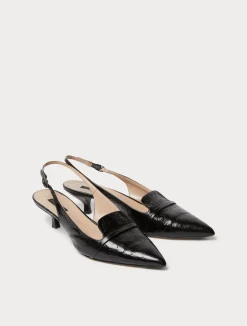 New Marina Rinaldi Leather slingback heels BLACK