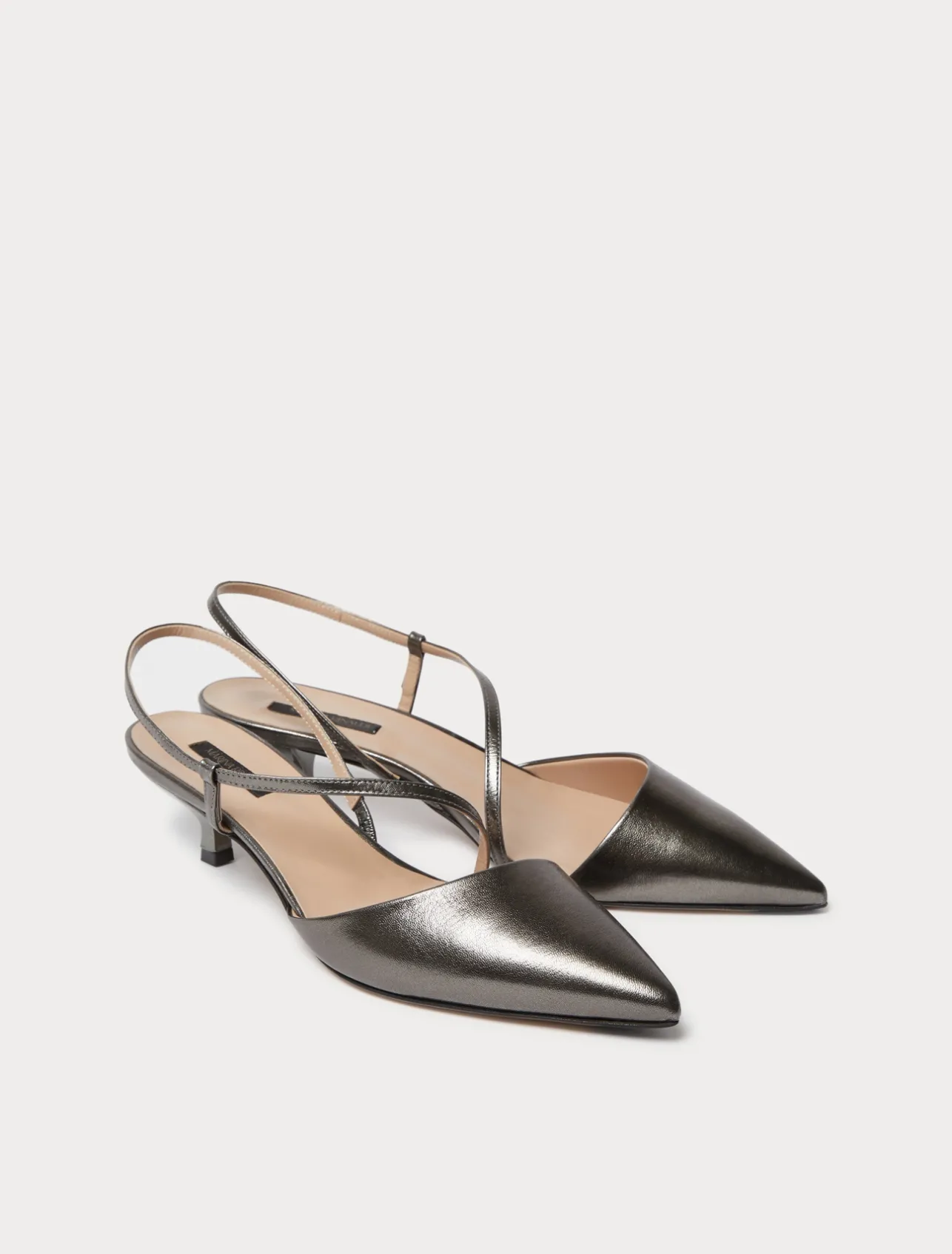 Sale Marina Rinaldi Leather slingback heels DARKGREY