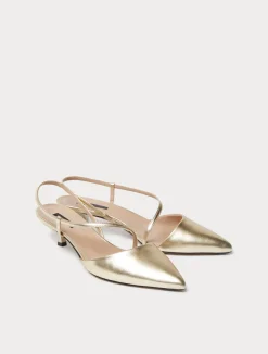 Best Marina Rinaldi Leather slingback heels PLATINUM