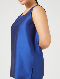 Hot Marina Rinaldi Light shantung silk top PURPLE