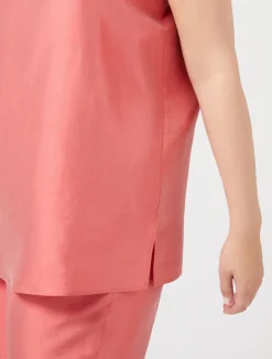 Discount Marina Rinaldi Light shantung silk top RED