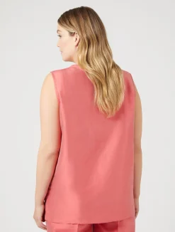 Discount Marina Rinaldi Light shantung silk top RED