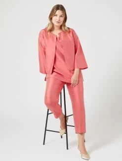 Discount Marina Rinaldi Light shantung silk top RED