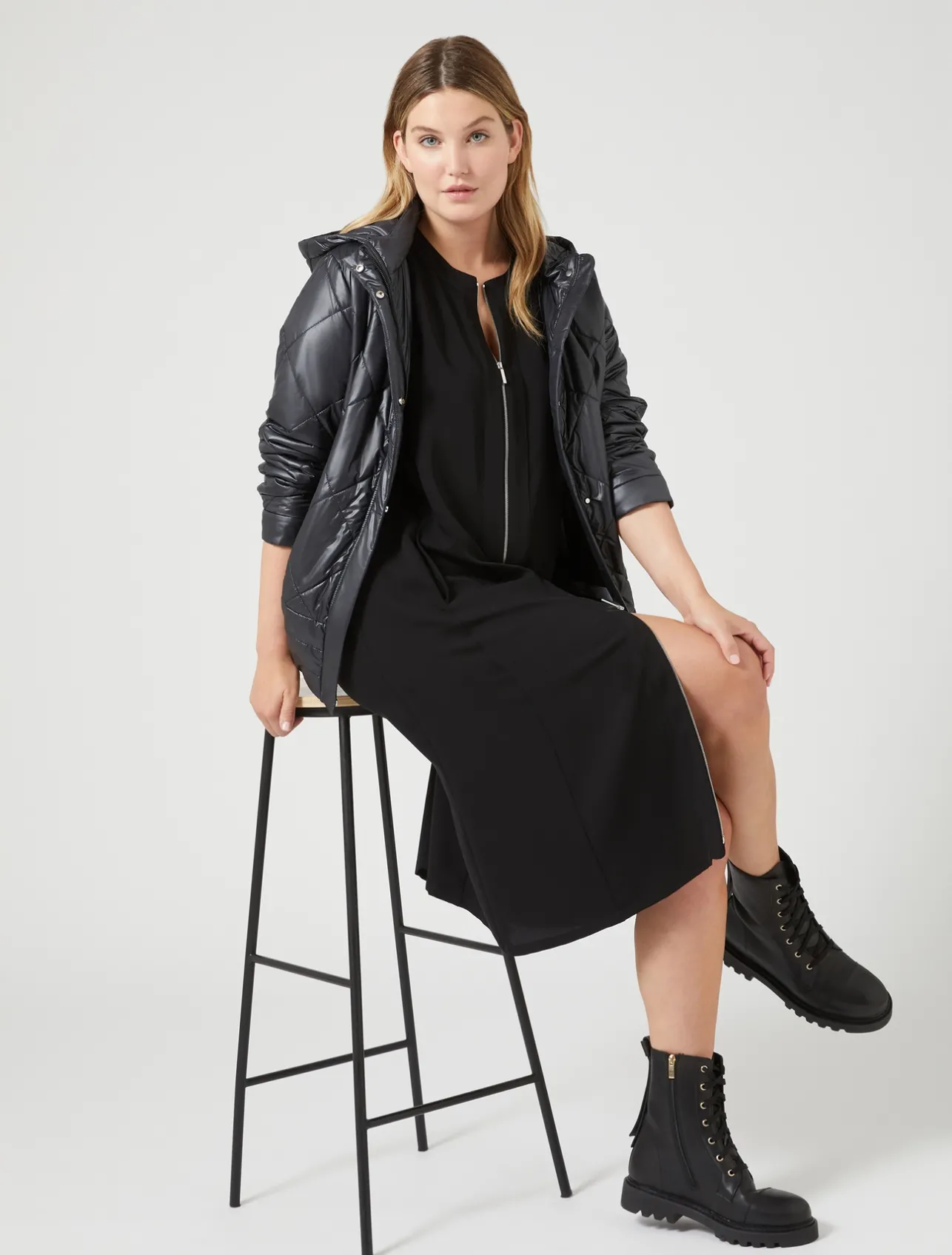 Online Marina Rinaldi Lightweight cady dress BLACK