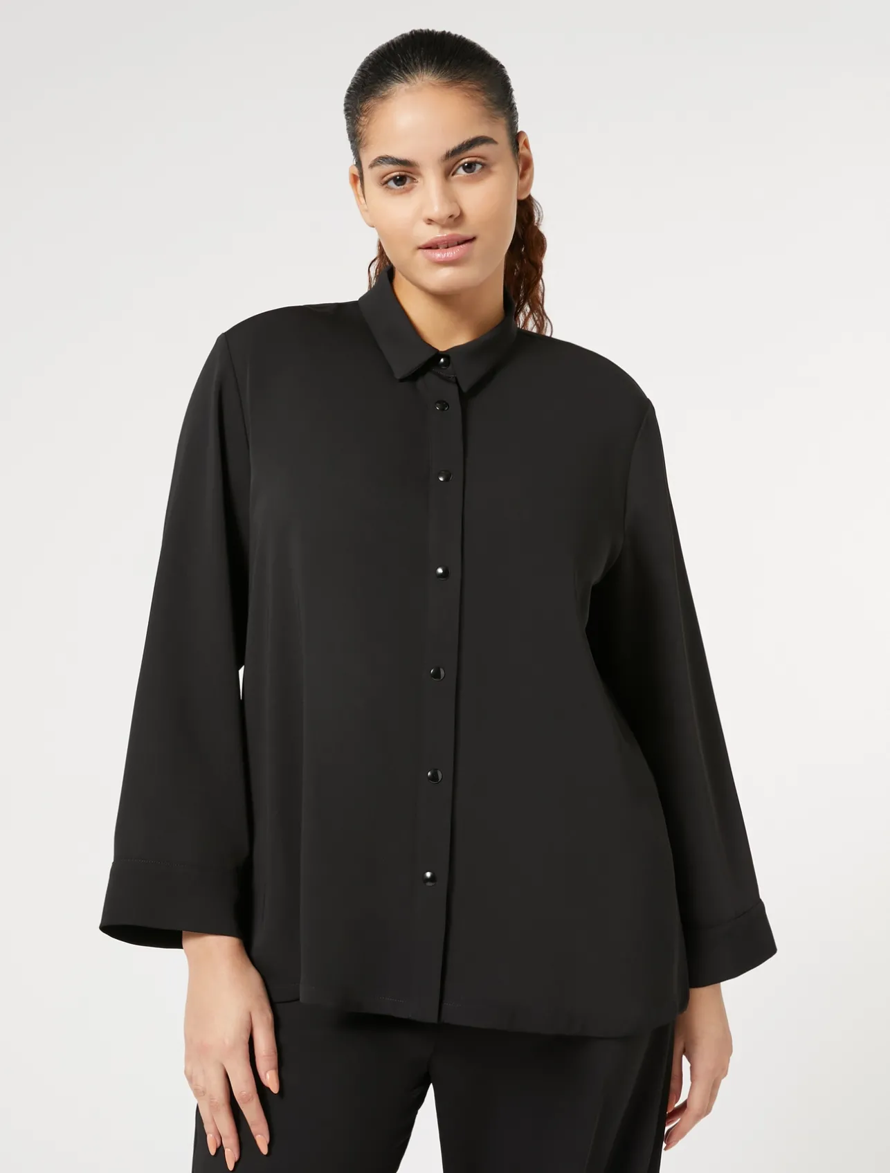 New Marina Rinaldi Lightweight cady shirt BLACK
