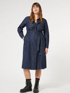 Fashion Marina Rinaldi Lightweight denim shirt dress MIDNIGHTBLUE