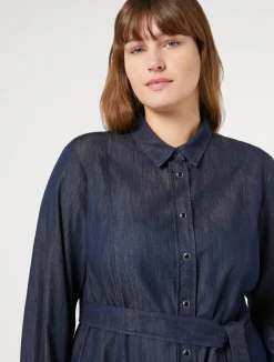 Fashion Marina Rinaldi Lightweight denim shirt dress MIDNIGHTBLUE