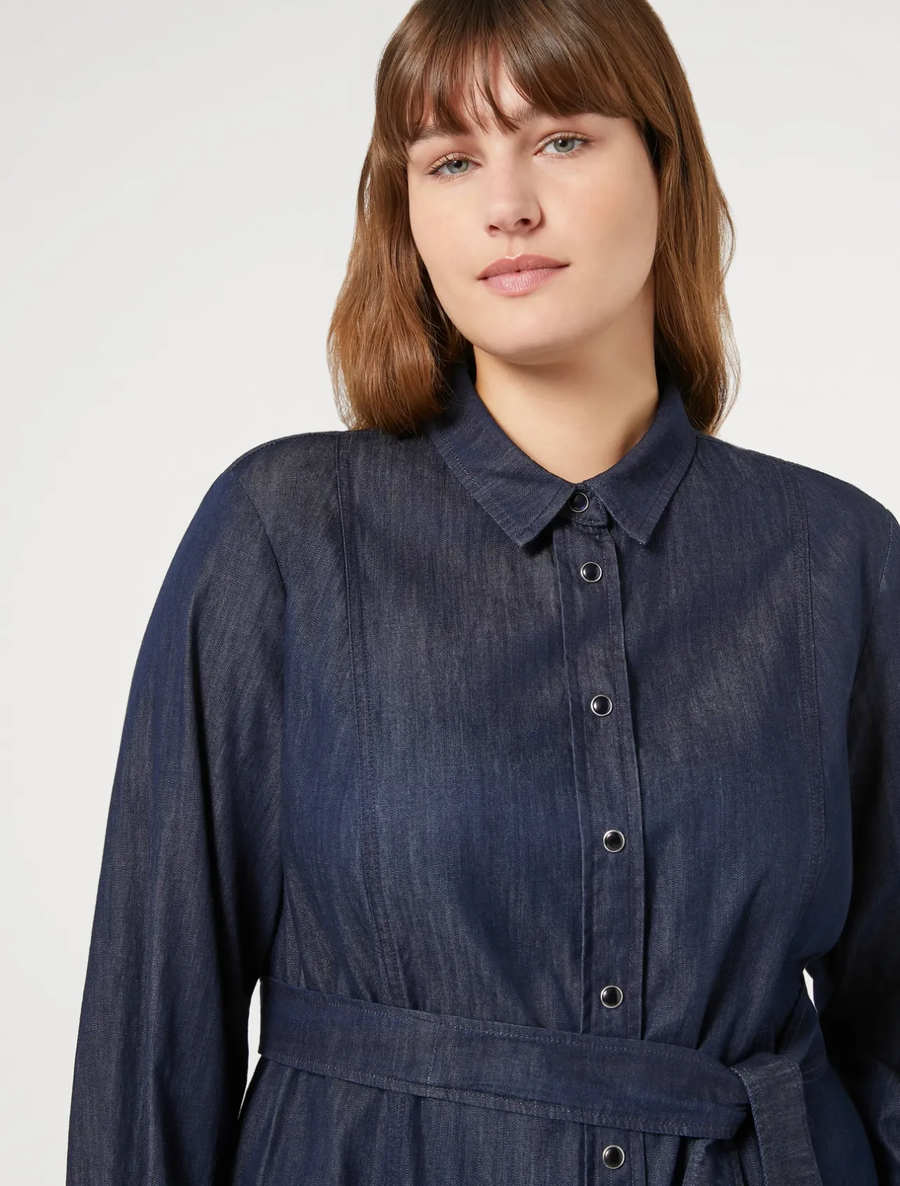 Fashion Marina Rinaldi Lightweight denim shirt dress MIDNIGHTBLUE