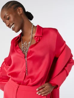 New Marina Rinaldi Lightweight satin shirt FUCHSIA
