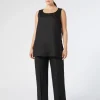 Best Marina Rinaldi Linen canvas trousers BLACK