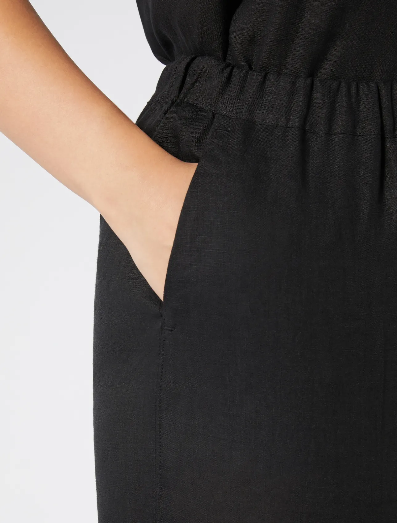 Best Marina Rinaldi Linen canvas trousers BLACK