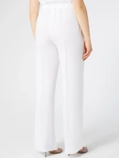 Fashion Marina Rinaldi Linen canvas trousers OPTICALWHITE
