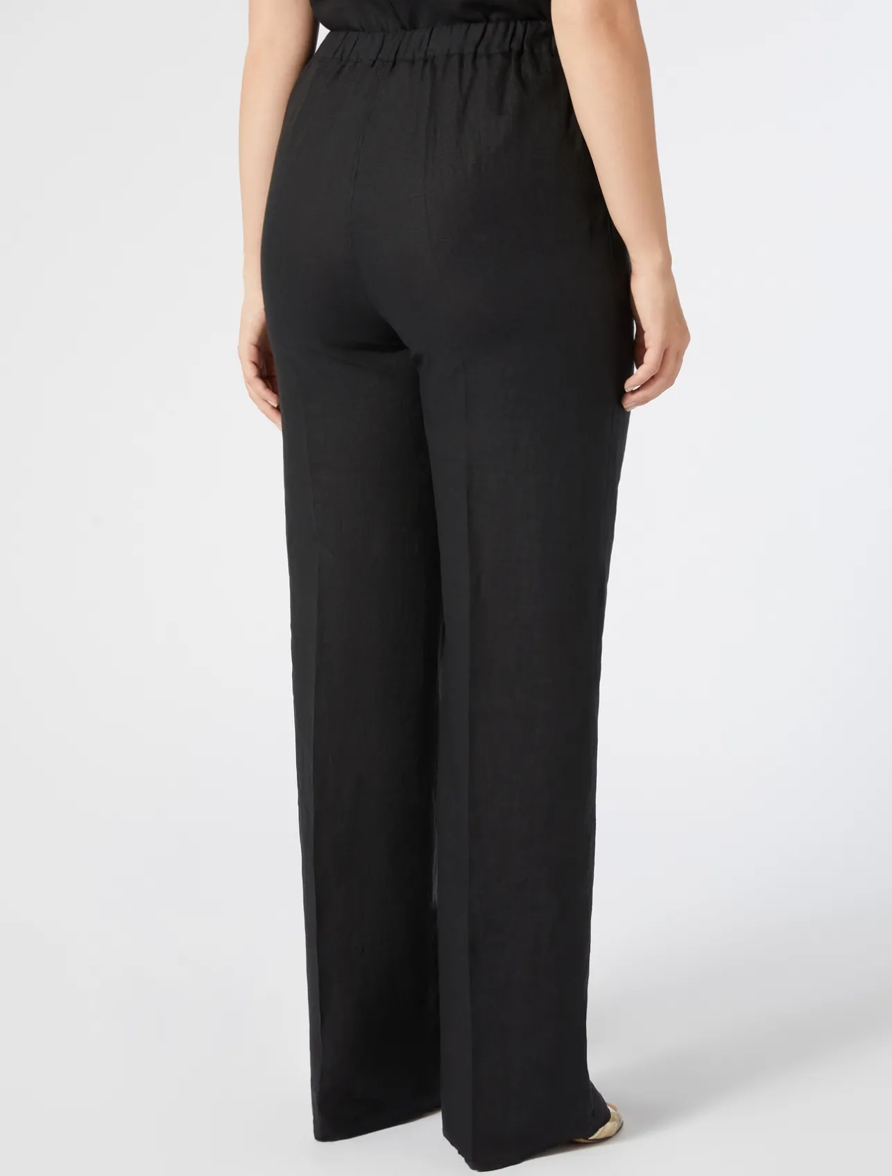 Best Marina Rinaldi Linen canvas trousers BLACK
