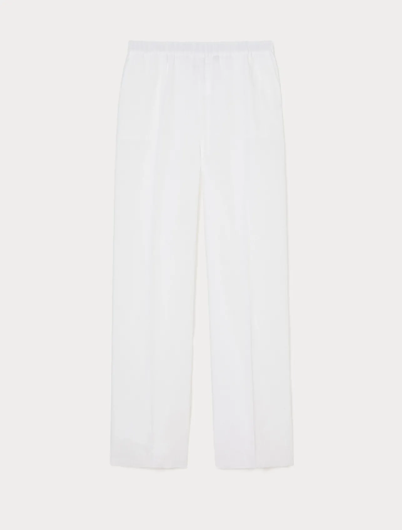 Fashion Marina Rinaldi Linen canvas trousers OPTICALWHITE