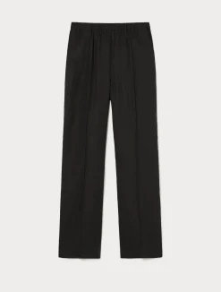 Best Marina Rinaldi Linen canvas trousers BLACK
