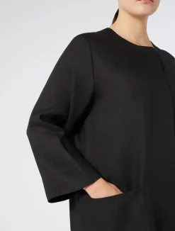 Fashion Marina Rinaldi Linen duster coat BLACK