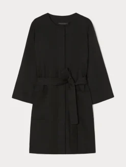 Fashion Marina Rinaldi Linen duster coat BLACK