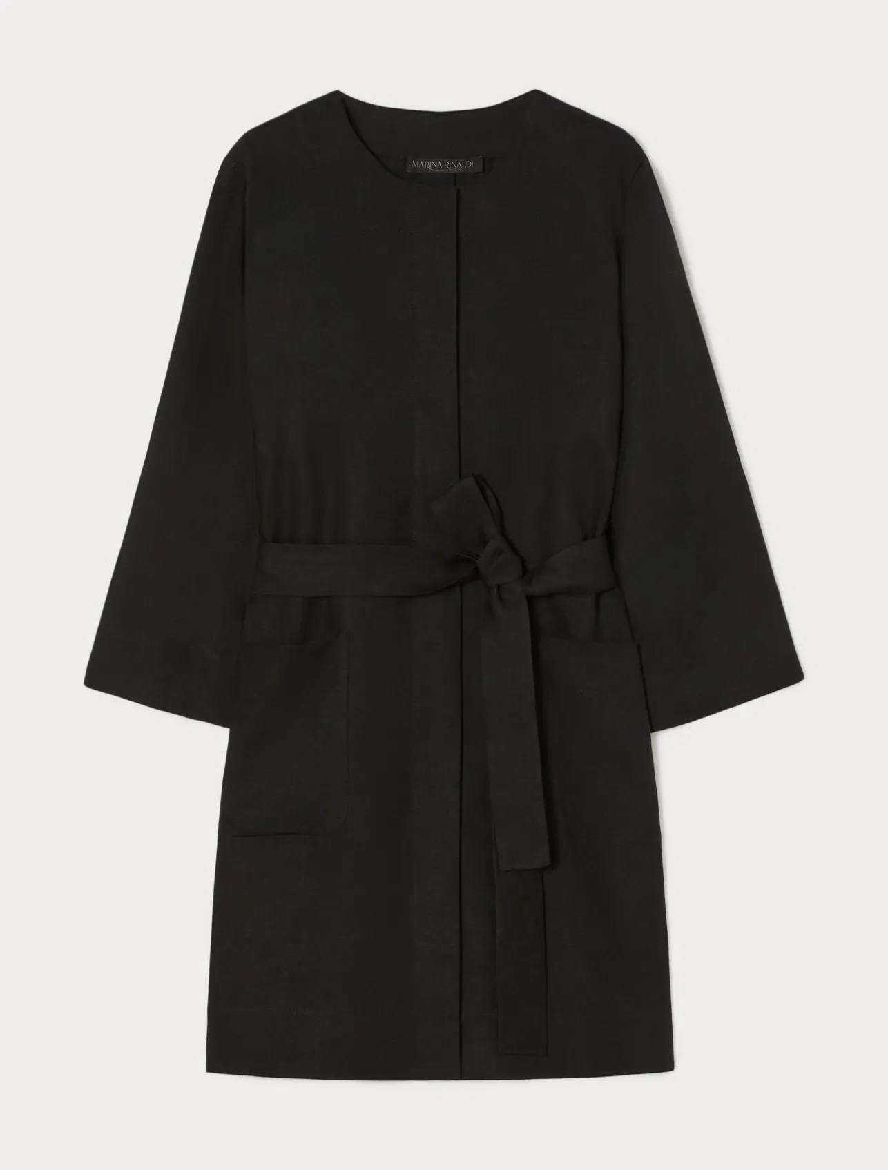 Fashion Marina Rinaldi Linen duster coat BLACK