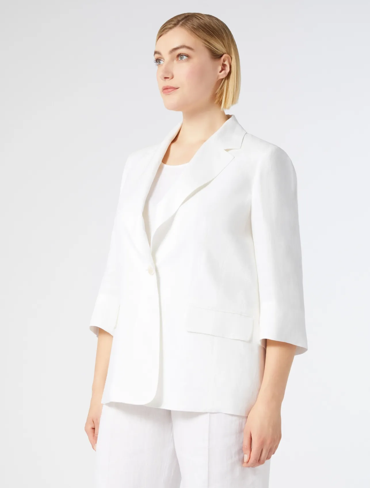 Discount Marina Rinaldi Linen jacket WHITE
