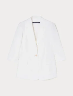 Discount Marina Rinaldi Linen jacket WHITE