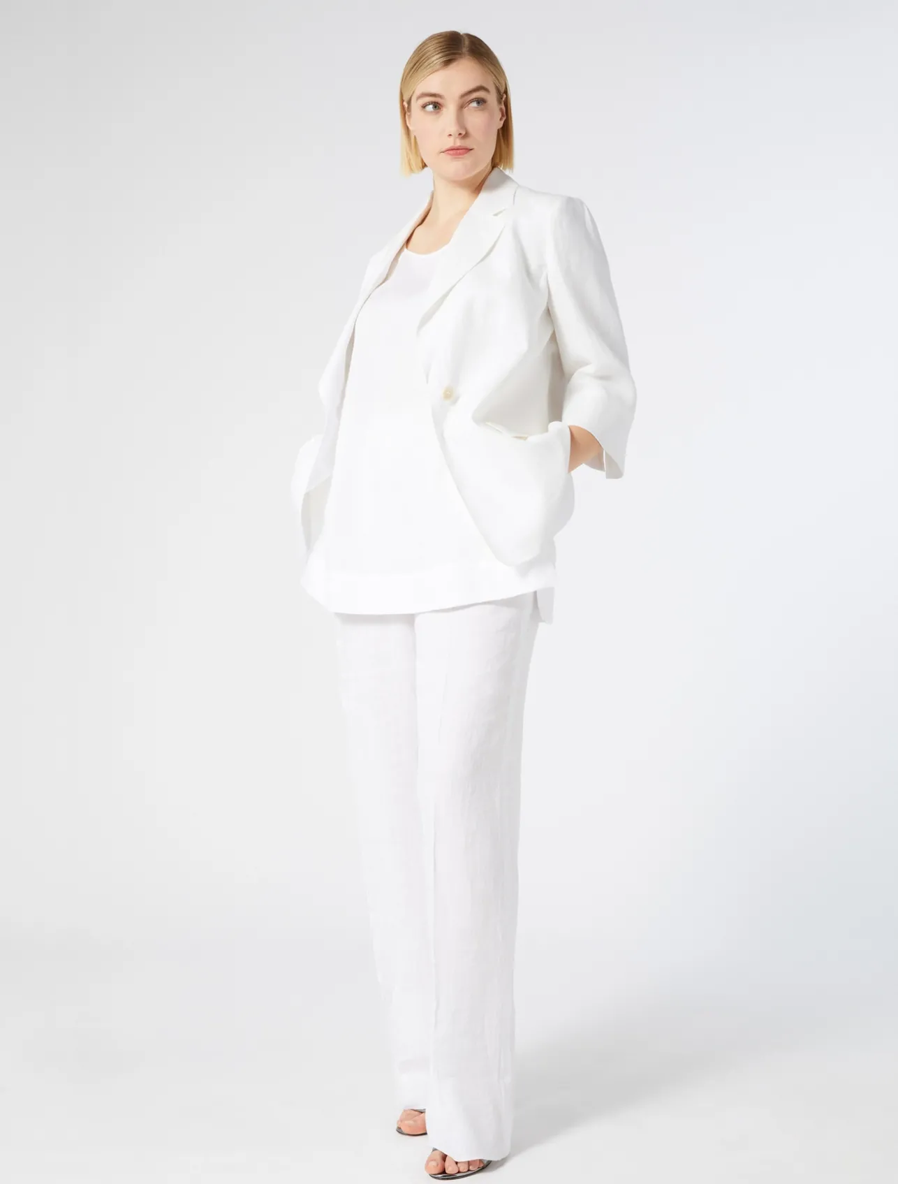 Discount Marina Rinaldi Linen jacket WHITE