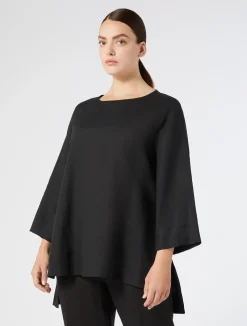 Online Marina Rinaldi Linen tunic BLACK