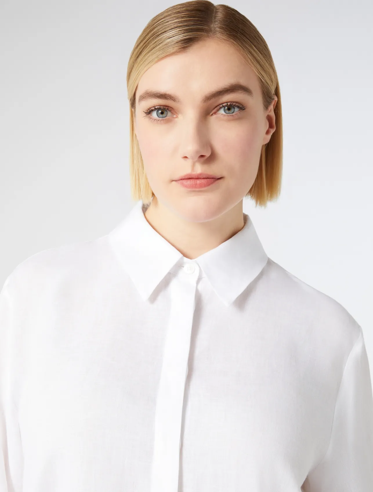 Online Marina Rinaldi Linen tunic OPTICALWHITE