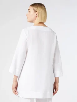 Best Marina Rinaldi Linen tunic OPTICALWHITE