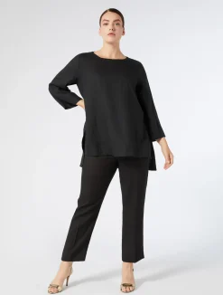 Online Marina Rinaldi Linen tunic BLACK