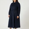 New Marina Rinaldi Long corduroy dress NAVY