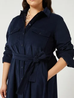 New Marina Rinaldi Long corduroy dress NAVY