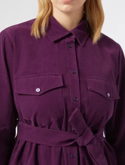 Clearance Marina Rinaldi Long corduroy dress PLUM