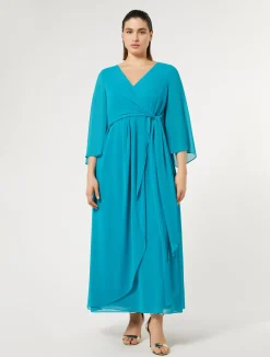 Hot Marina Rinaldi Long crepe de chine dress TURQUOISE