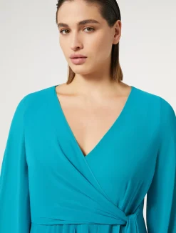 Hot Marina Rinaldi Long crepe de chine dress TURQUOISE