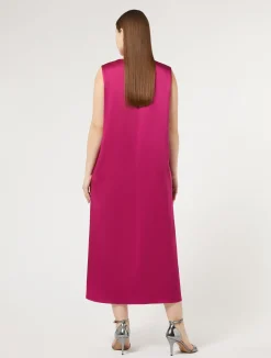Clearance Marina Rinaldi Long crepe envers satin dress RASPBERRY