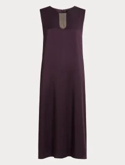 Discount Marina Rinaldi Long crepe envers satin dress BORDEAUX