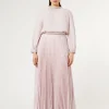 Clearance Marina Rinaldi Long crêpe dress with embroidery PINK