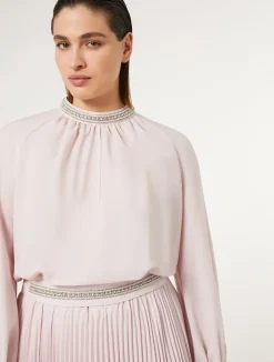 Clearance Marina Rinaldi Long crêpe dress with embroidery PINK