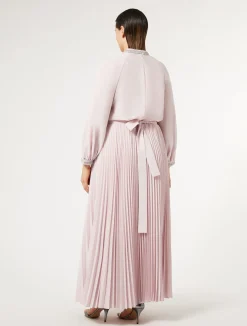 Clearance Marina Rinaldi Long crêpe dress with embroidery PINK